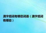 滴字組詞有哪些詞語（滴字組詞有哪些）