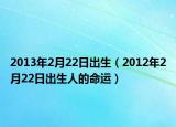 2013年2月22日出生（2012年2月22日出生人的命運(yùn)）