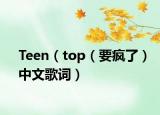 Teen（top（要瘋了）中文歌詞）