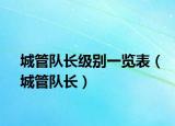 城管隊(duì)長級別一覽表（城管隊(duì)長）