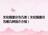 文化程度分為幾類（文化程度分為哪幾種簡介介紹）