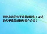 同學(xué)友誼的句子唯美超短句（友誼的句子唯美超短句簡(jiǎn)介介紹）