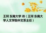 王珂 東南大學(xué) 詩（王珂 東南大學(xué)人文學(xué)院中文系主任）