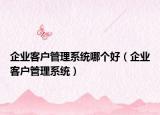 企業(yè)客戶管理系統(tǒng)哪個好（企業(yè)客戶管理系統(tǒng)）