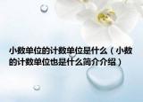 小數(shù)單位的計(jì)數(shù)單位是什么（小數(shù)的計(jì)數(shù)單位也是什么簡(jiǎn)介介紹）