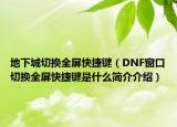 地下城切換全屏快捷鍵（DNF窗口切換全屏快捷鍵是什么簡介介紹）