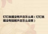 釘釘直播沒有聲音怎么調(diào)（釘釘直播沒有提醒聲音怎么設置）