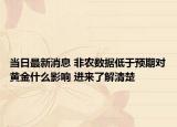 當(dāng)日最新消息 非農(nóng)數(shù)據(jù)低于預(yù)期對黃金什么影響 進(jìn)來了解清楚