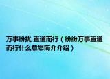 萬事紛擾,直道而行（紛紛萬事直道而行什么意思簡介介紹）