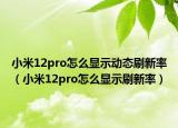 小米12pro怎么顯示動態(tài)刷新率（小米12pro怎么顯示刷新率）