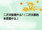 二次文獻(xiàn)是什么?（二次文獻(xiàn)的本質(zhì)是什么）