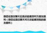 微信設(shè)置僅聊天后我還能看到對(duì)方朋友圈嗎（微信設(shè)置僅聊天對(duì)方還能看到我的朋友圈嗎）