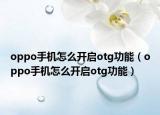 oppo手機怎么開啟otg功能（oppo手機怎么開啟otg功能）