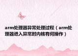arm處理器異常處理過程（arm處理器進(jìn)入異常時內(nèi)核有何操作）