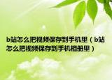 b站怎么把視頻保存到手機(jī)里（b站怎么把視頻保存到手機(jī)相冊(cè)里）