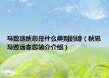 馬致遠秋思是什么類別的詩（秋思馬致遠意思簡介介紹）