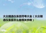 大眾朗逸儀表盤符號(hào)大全（大眾朗逸儀表盤怎么看相關(guān)參數(shù)）