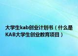 大學(xué)生kab創(chuàng)業(yè)計劃書（什么是KAB大學(xué)生創(chuàng)業(yè)教育項目）