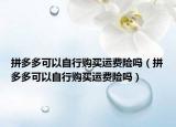 拼多多可以自行購(gòu)買(mǎi)運(yùn)費(fèi)險(xiǎn)嗎（拼多多可以自行購(gòu)買(mǎi)運(yùn)費(fèi)險(xiǎn)嗎）