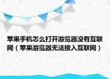 蘋果手機怎么打開游覽器沒有互聯(lián)網（蘋果游覽器無法接入互聯(lián)網）