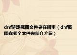 dnf游戲截圖文件夾在哪里（dnf截圖在哪個文件夾簡介介紹）