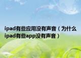 ipad有些應(yīng)用沒有聲音（為什么ipad有些app沒有聲音）