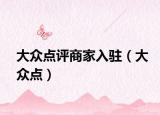 大眾點(diǎn)評商家入駐（大眾點(diǎn)）