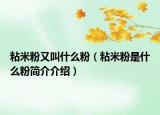 粘米粉又叫什么粉（粘米粉是什么粉簡介介紹）