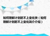 如何理解計劃趕不上變化快（如何理解計劃趕不上變化簡介介紹）