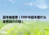 副本啥意思（DNF中副本是什么意思簡(jiǎn)介介紹）
