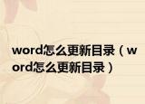 word怎么更新目錄（word怎么更新目錄）