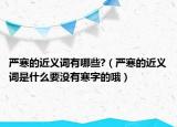 嚴(yán)寒的近義詞有哪些?（嚴(yán)寒的近義詞是什么要沒有寒字的哦）