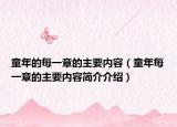 童年的每一章的主要內(nèi)容（童年每一章的主要內(nèi)容簡(jiǎn)介介紹）