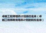 卓越工程師培養(yǎng)計(jì)劃高校名單（卓越工程師教育培養(yǎng)計(jì)劃的院校名單）