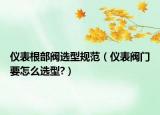 儀表根部閥選型規(guī)范（儀表閥門要怎么選型?）