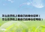 怎么在手機上看自己的身份證?。ㄔ趺丛谑謾C上看自己的身份證號碼）