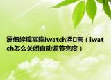濡備綍璋冩暣iwatch浜害（iwatch怎么關閉自動調節(jié)亮度）