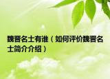 魏晉名士有誰（如何評價魏晉名士簡介介紹）