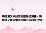 隋唐演義中的蕭美娘是誰(shuí)演的（隋唐演義蕭美娘第幾集出場(chǎng)簡(jiǎn)介介紹）