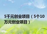 5千元創(chuàng)業(yè)項目（5個10萬元創(chuàng)業(yè)項目）