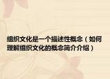 組織文化是一個描述性概念（如何理解組織文化的概念簡介介紹）