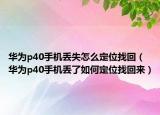 華為p40手機(jī)丟失怎么定位找回（華為p40手機(jī)丟了如何定位找回來(lái)）