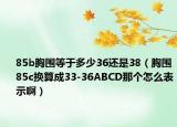 85b胸圍等于多少36還是38（胸圍85c換算成33-36ABCD那個怎么表示啊）