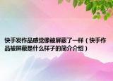 快手發(fā)作品感覺像被屏蔽了一樣（快手作品被屏蔽是什么樣子的簡介介紹）