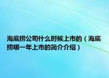 海底撈公司什么時候上市的（海底撈哪一年上市的簡介介紹）