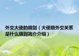 外交大使的級別（大使級外交關(guān)系是什么級別簡介介紹）