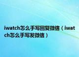 iwatch怎么手寫回復微信（iwatch怎么手寫發(fā)微信）