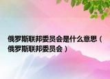 俄羅斯聯邦委員會是什么意思（俄羅斯聯邦委員會）