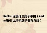 Redmi這是什么牌子手機(jī)（redmi是什么手機(jī)牌子簡(jiǎn)介介紹）