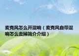 麥克風(fēng)怎么開混響（麥克風(fēng)自帶混響怎么去掉簡(jiǎn)介介紹）